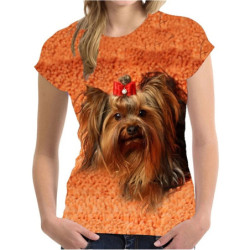 T-shirt imprimé animal 3D Yorkshire Terrier pour femme, Streetwear mignon, Économie Harajuku, Vêtements respirants, Y-Woman, Été