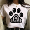 T-shirt pour femme, avec image de bouledogue français, vêtement japonais