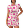 Robe moulante dos nu Barbie sexy pour femmes, mini jupe plissée mince à manches courtes, robe de soirée moulante pour femmes, dé