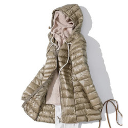 Doudoune ultralégère en duvet de canard pour femme, manteau à capuche portable, coupe-vent chaud, parka femme, automne, hiver, n