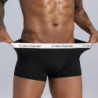 Boxer Respirant et Doux pour Homme, Sous-Vêtement de Marque Tendance, Sexy, Classique, Noir, Solide, 5 Pièces