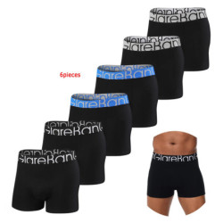 6 Pièces par Paquet, Boxer Noir Doux et Respirant pour Homme, Sous-Vêtement Masculin, Slip, Culotte, Zones Me Goals, 2024