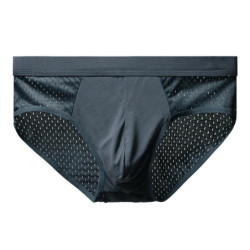 Culotte triangle en maille respirante pour homme, sous-vêtement fin, slip de glace, coin carré, short sexy