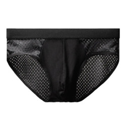 Culotte triangle en maille respirante pour homme, sous-vêtement fin, slip de glace, coin carré, short sexy