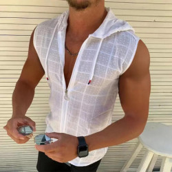 T-shirt à capuche zippé pour homme, vêtements de protection solaire, vêtements de plage précieux, mode estivale, nouveau