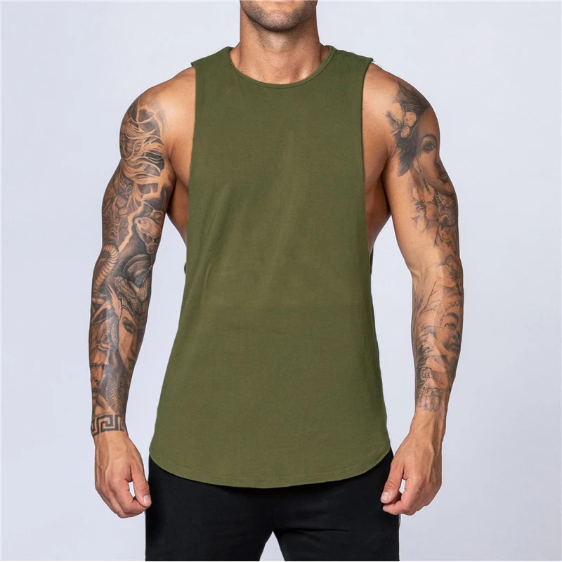 Haut en coton précieux pour hommes, vêtements de sport, chemise de musculation, chemise respirante, col rond, glaçage musculaire