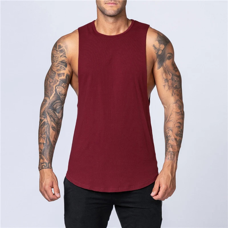 Haut en coton précieux pour hommes, vêtements de sport, chemise de musculation, chemise respirante, col rond, glaçage musculaire