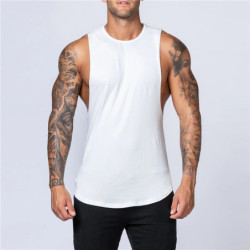 Haut en coton précieux pour hommes, vêtements de sport, chemise de musculation, chemise respirante, col rond, glaçage musculaire