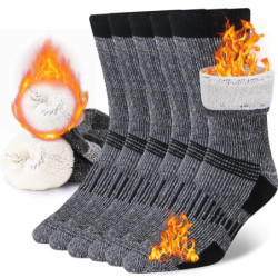 Chaussettes thermiques épaisses en laine mérinos pour hommes et femmes, chaussettes chaudes, travail d'hiver, randonnée en plein