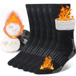 Chaussettes thermiques épaisses en laine mérinos pour hommes et femmes, chaussettes chaudes, travail d'hiver, randonnée en plein