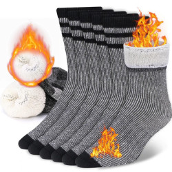 Chaussettes thermiques épaisses en laine mérinos pour hommes et femmes, chaussettes chaudes, travail d'hiver, randonnée en plein