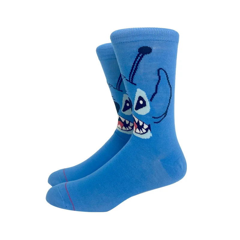 Mode Anime Hommes Chaussettes Stitch Chaussettes sulfGenoux Couples Cosplay Chaussette Personnalité Hip Hop Harajuku Femmes Drôl