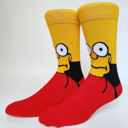 Chaussettes unisexes drôles de dessin animé Simpsons pour hommes, impression Hip Hop, nouveauté Elin Sokken, planche à roulettes