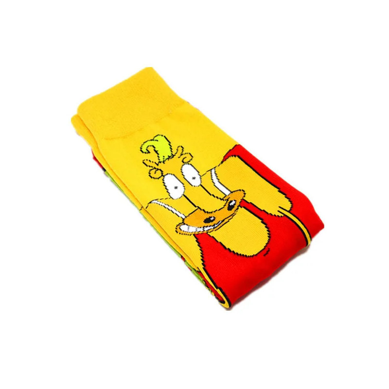 Chaussettes unisexes drôles de dessin animé Simpsons pour hommes, impression Hip Hop, nouveauté Elin Sokken, planche à roulettes