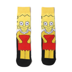 Chaussettes unisexes drôles de dessin animé Simpsons pour hommes, impression Hip Hop, nouveauté Elin Sokken, planche à roulettes