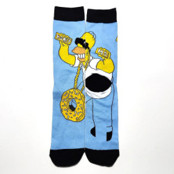 Chaussettes unisexes drôles de dessin animé Simpsons pour hommes, impression Hip Hop, nouveauté Elin Sokken, planche à roulettes