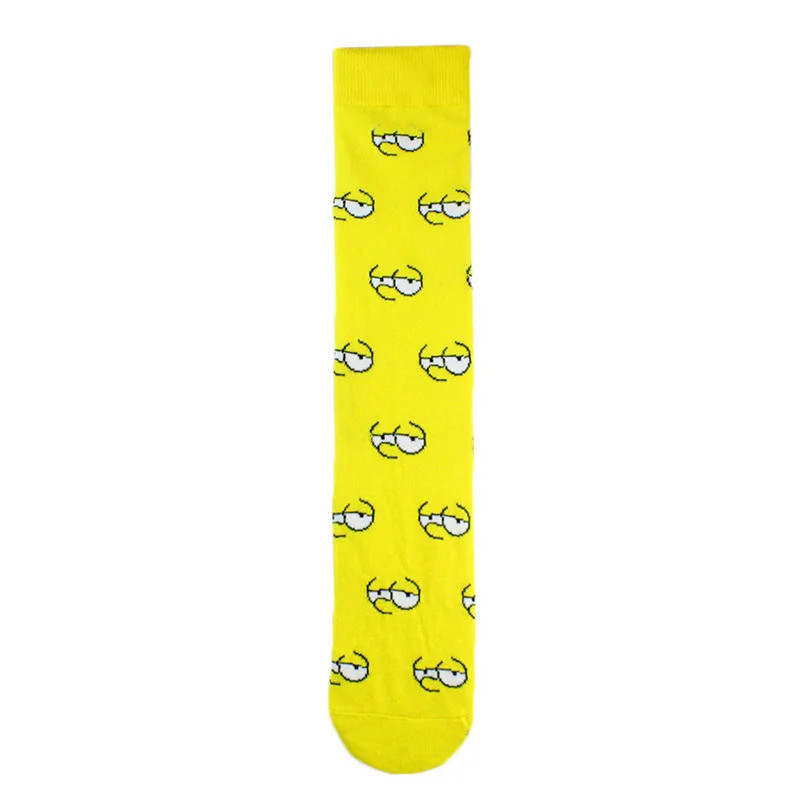 Chaussettes unisexes drôles de dessin animé Simpsons pour hommes, impression Hip Hop, nouveauté Elin Sokken, planche à roulettes