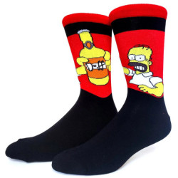 Chaussettes unisexes drôles de dessin animé Simpsons pour hommes, impression Hip Hop, nouveauté Elin Sokken, planche à roulettes