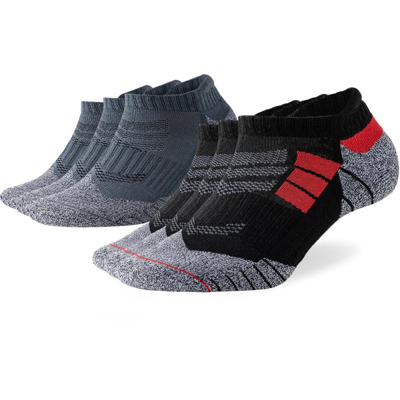 Lot de 6 paires de chaussettes de sport pour hommes, athlétiques, athlétiques, coupe basse, course, rinçage