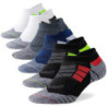 Lot de 6 paires de chaussettes de sport pour hommes, athlétiques, athlétiques, coupe basse, course, rinçage