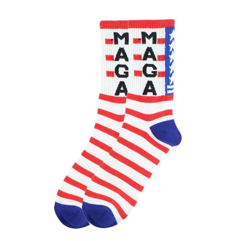 Chaussettes drôles du président Donald Trump pour hommes et femmes, parodie, rick abstrait 3D, faux cheveux, équipage, Sokken zo