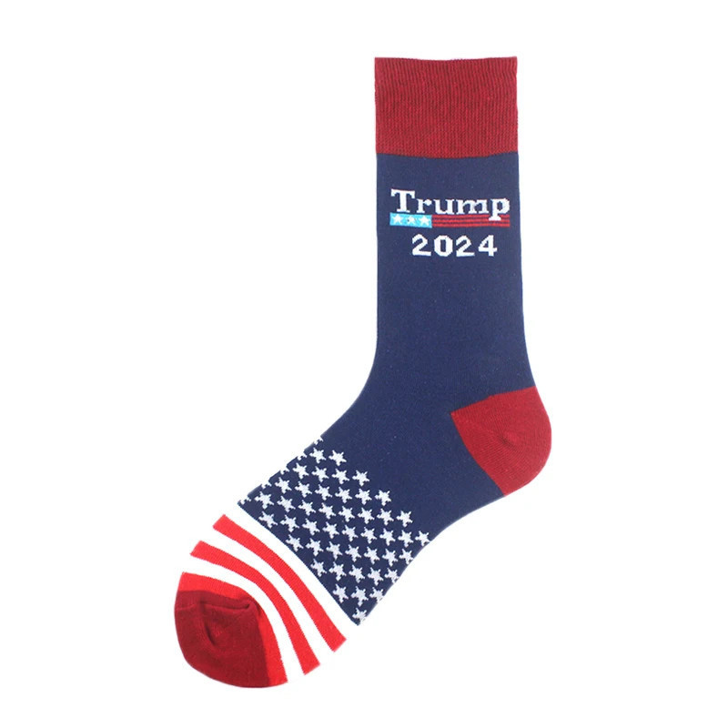 Chaussettes drôles du président Donald Trump pour hommes et femmes, parodie, rick abstrait 3D, faux cheveux, équipage, Sokken zo