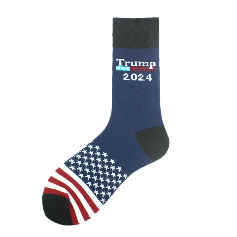 Chaussettes drôles du président Donald Trump pour hommes et femmes, parodie, rick abstrait 3D, faux cheveux, équipage, Sokken zo