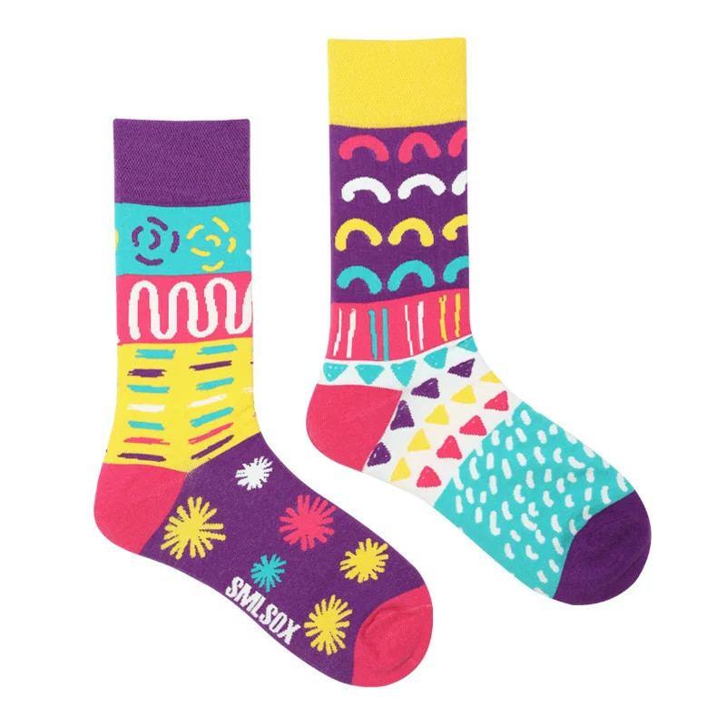 Chaussettes de marée AB originales pour hommes et femmes, chaussettes unisexes, tube moyen haut, coton extraterrestre mystère, b