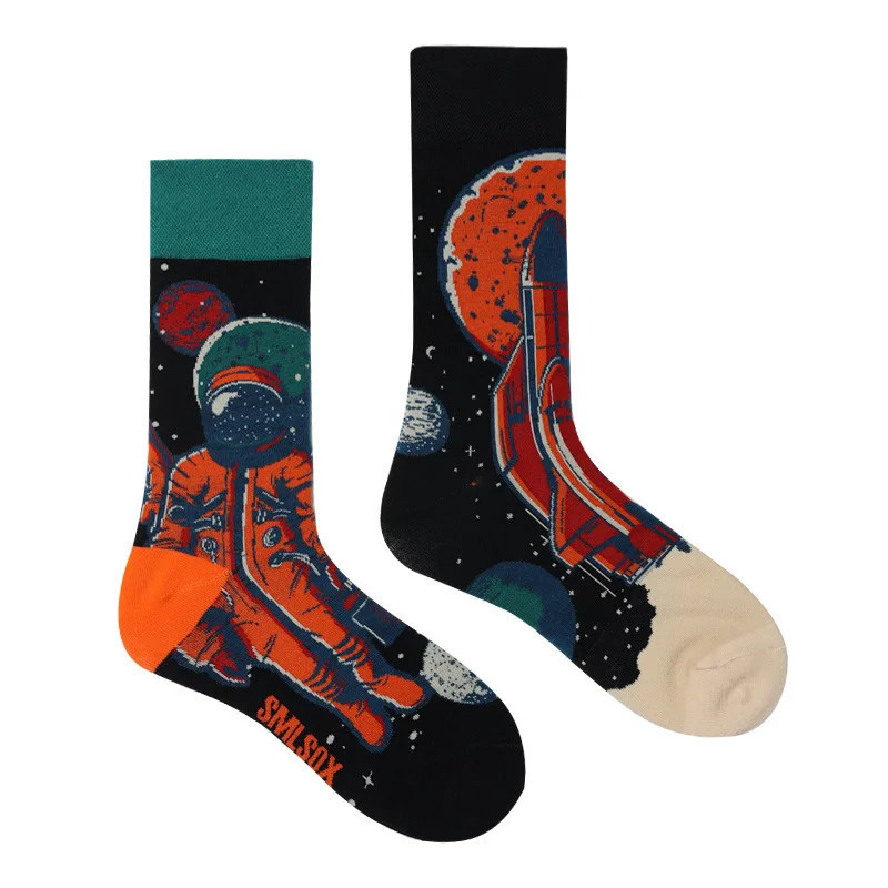 Chaussettes de marée AB originales pour hommes et femmes, chaussettes unisexes, tube moyen haut, coton extraterrestre mystère, b