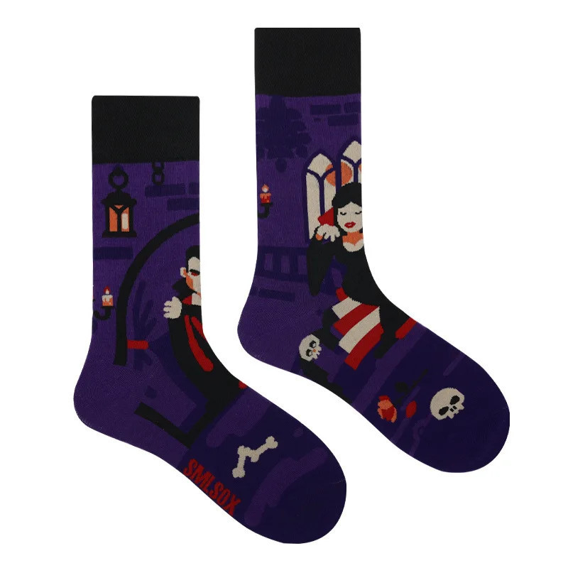 Chaussettes de marée AB originales pour hommes et femmes, chaussettes unisexes, tube moyen haut, coton extraterrestre mystère, b