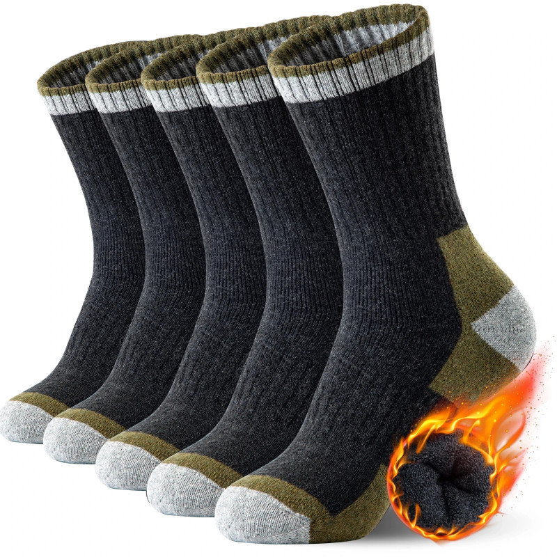 Chaussettes de randonnée en laine mérinos pour hommes, chaussettes anti-humidité, douces, chaudes, décontractées, hiver, intérie