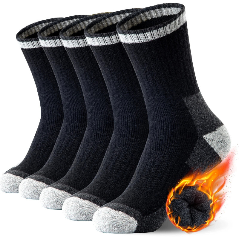 Chaussettes de randonnée en laine mérinos pour hommes, chaussettes anti-humidité, douces, chaudes, décontractées, hiver, intérie