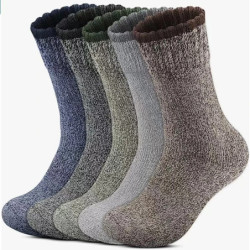 Chaussettes thermiques en laine mérinos pour hommes, chaussettes de randonnée super optiques, temps froid, 5 paires