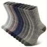 Chaussettes thermiques en laine mérinos pour hommes, chaussettes de randonnée super optiques, temps froid, 5 paires