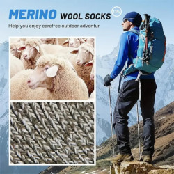 Chaussettes thermiques en laine mérinos pour hommes, chaussettes de randonnée super optiques, temps froid, 5 paires