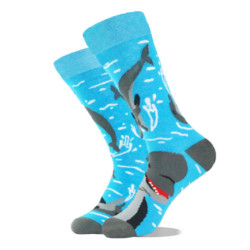 Chaussettes en coton Happy Funny pour hommes, conception extraterrestre, planète, requin, elin, unisexe, nouveauté, équipage de 