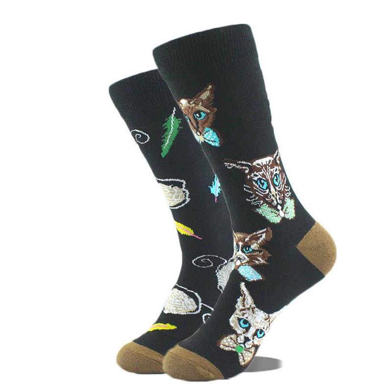 Chaussettes en coton Happy Funny pour hommes, conception extraterrestre, planète, requin, elin, unisexe, nouveauté, équipage de 