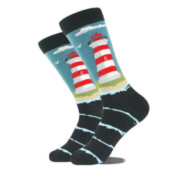 Chaussettes en coton Happy Funny pour hommes, conception extraterrestre, planète, requin, elin, unisexe, nouveauté, équipage de 