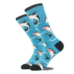 Chaussettes en coton Happy Funny pour hommes, conception extraterrestre, planète, requin, elin, unisexe, nouveauté, équipage de 