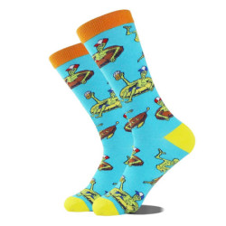 Chaussettes en coton Happy Funny pour hommes, conception extraterrestre, planète, requin, elin, unisexe, nouveauté, équipage de 