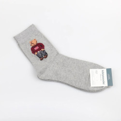 Dessin animé Gentleman ours hommes chaussettes coton Harajuku Skateboard chaussettes nouveauté respirant Sox cadeau de noël homm