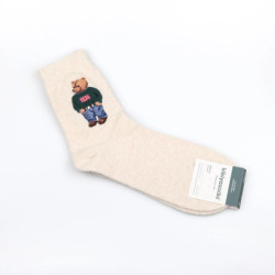 Dessin animé Gentleman ours hommes chaussettes coton Harajuku Skateboard chaussettes nouveauté respirant Sox cadeau de noël homm