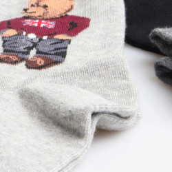 Dessin animé Gentleman ours hommes chaussettes coton Harajuku Skateboard chaussettes nouveauté respirant Sox cadeau de noël homm