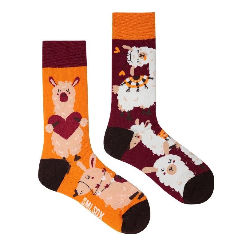 Chaussettes colorées unisexes en coton pour hommes et femmes, chaussettes originales AB Tide, chat, chien, koala, vache, quatre 