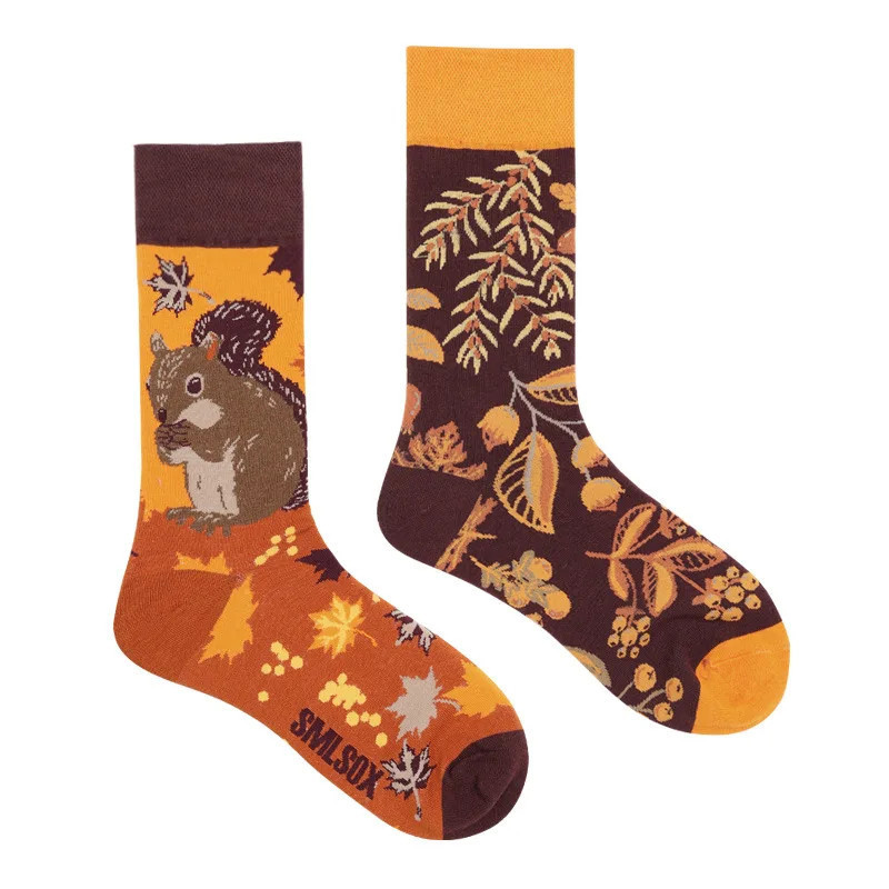 Chaussettes colorées unisexes en coton pour hommes et femmes, chaussettes originales AB Tide, chat, chien, koala, vache, quatre 