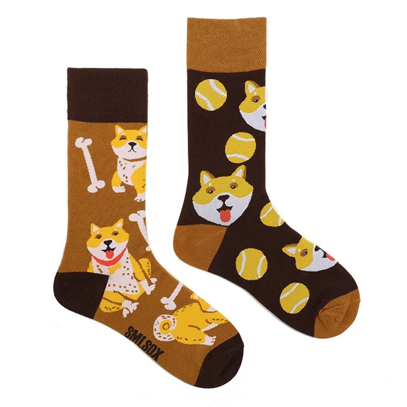 Chaussettes colorées unisexes en coton pour hommes et femmes, chaussettes originales AB Tide, chat, chien, koala, vache, quatre 