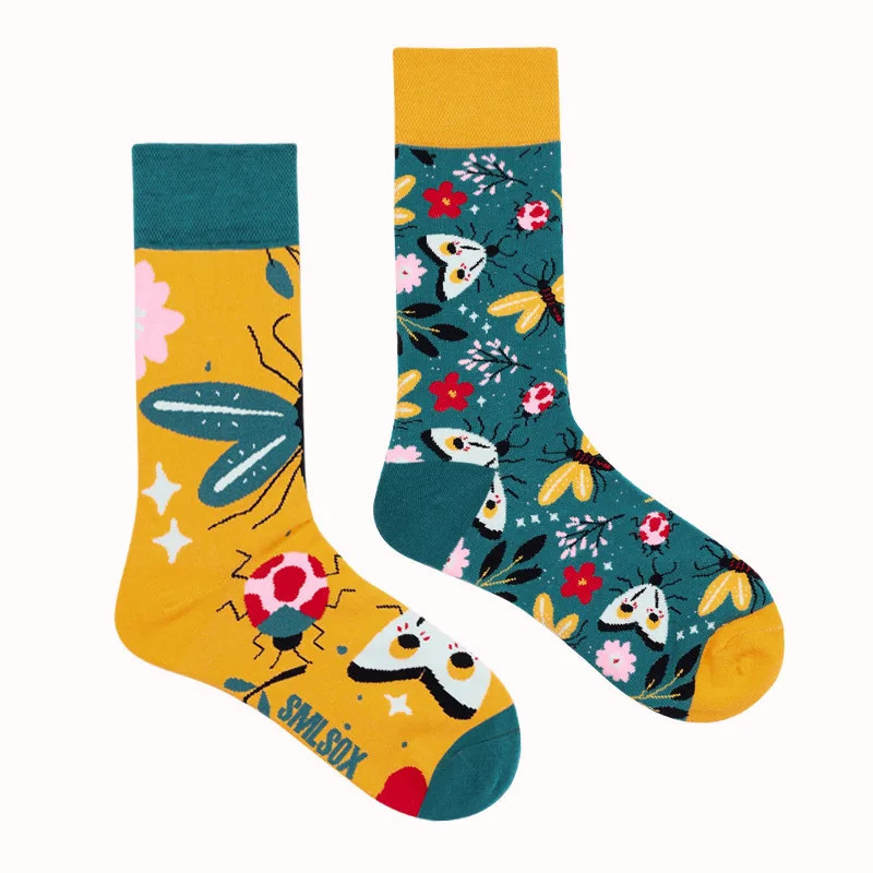 Chaussettes colorées unisexes en coton pour hommes et femmes, chaussettes originales AB Tide, chat, chien, koala, vache, quatre 