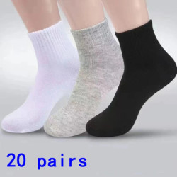 Chaussettes d'affaires mi-longues en coton noir, chaussettes décontractées monochromes, doux et chauds, automne et hiver, 4 pair