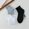 Chaussettes d'affaires mi-longues en coton noir, chaussettes décontractées monochromes, doux et chauds, automne et hiver, 4 pair