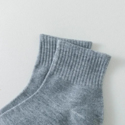 Chaussettes d'affaires mi-longues en coton noir, chaussettes décontractées monochromes, doux et chauds, automne et hiver, 4 pair